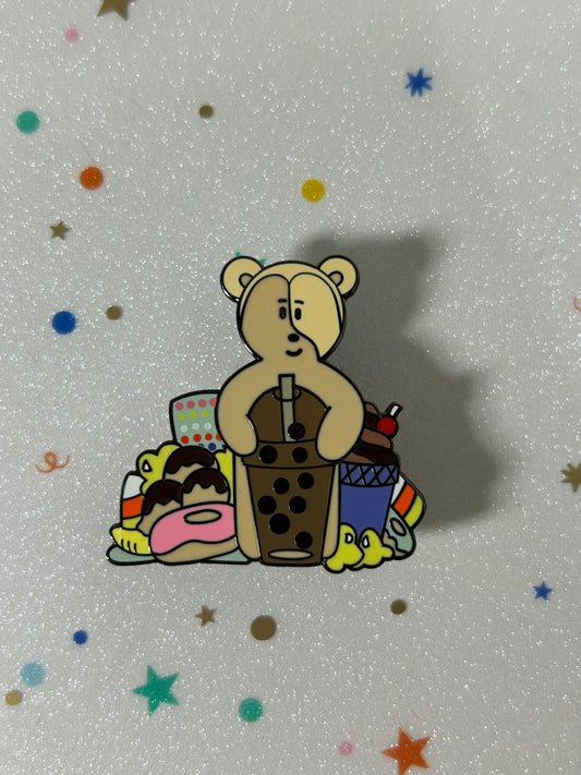 Junk food bear enamel pin