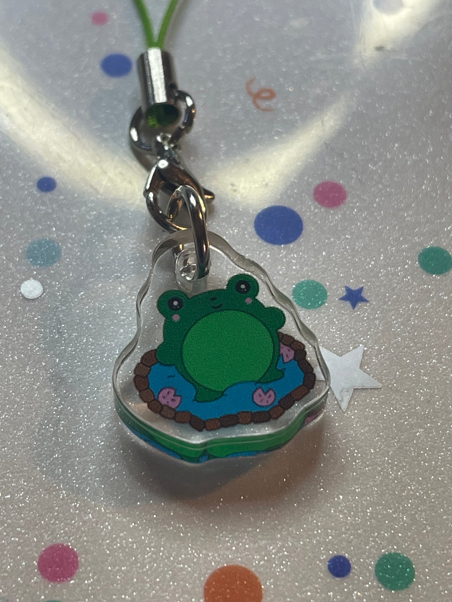 Splash frog Acrylic Charm