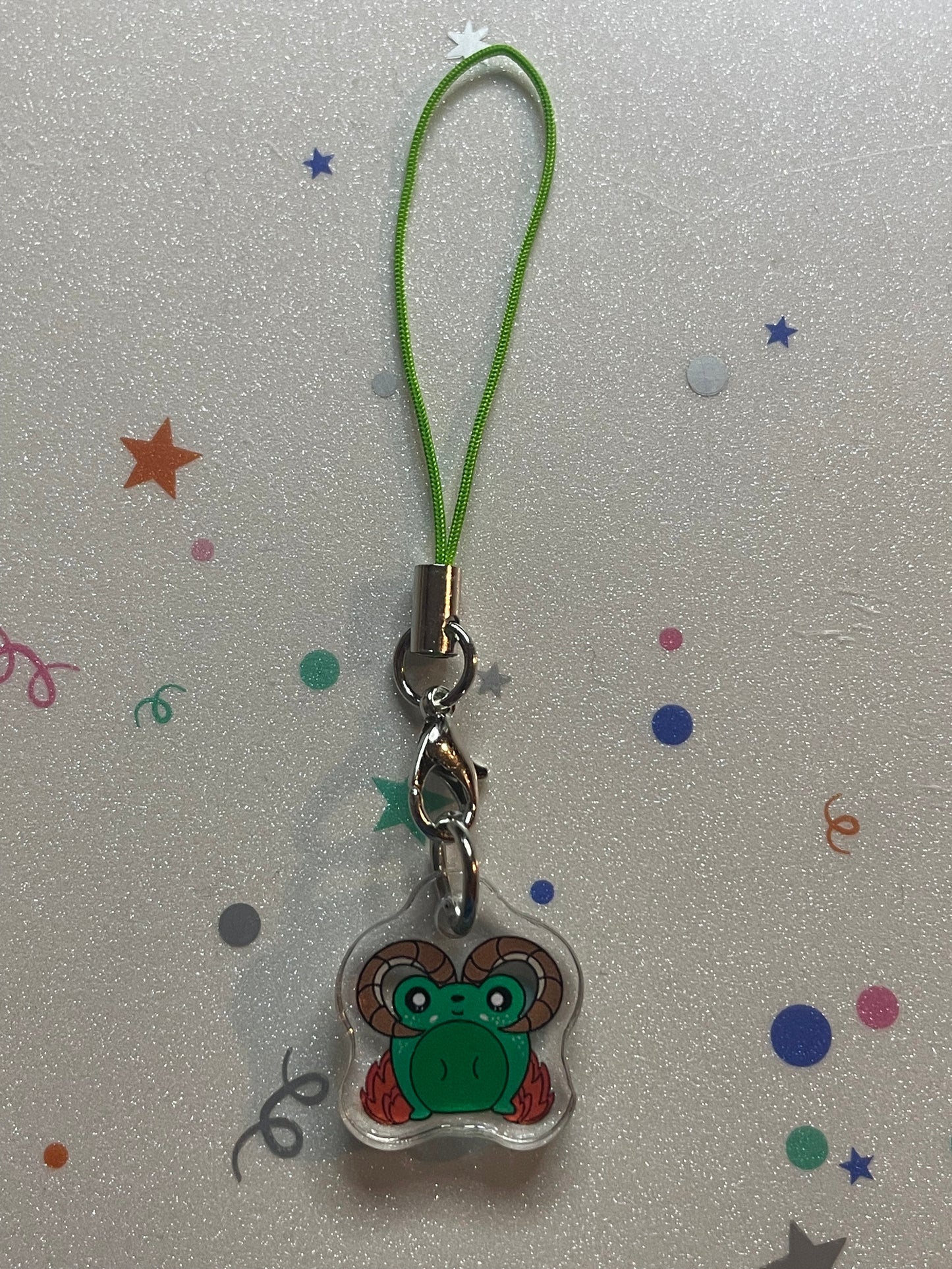 Frog on Fire - Acrylic Charm