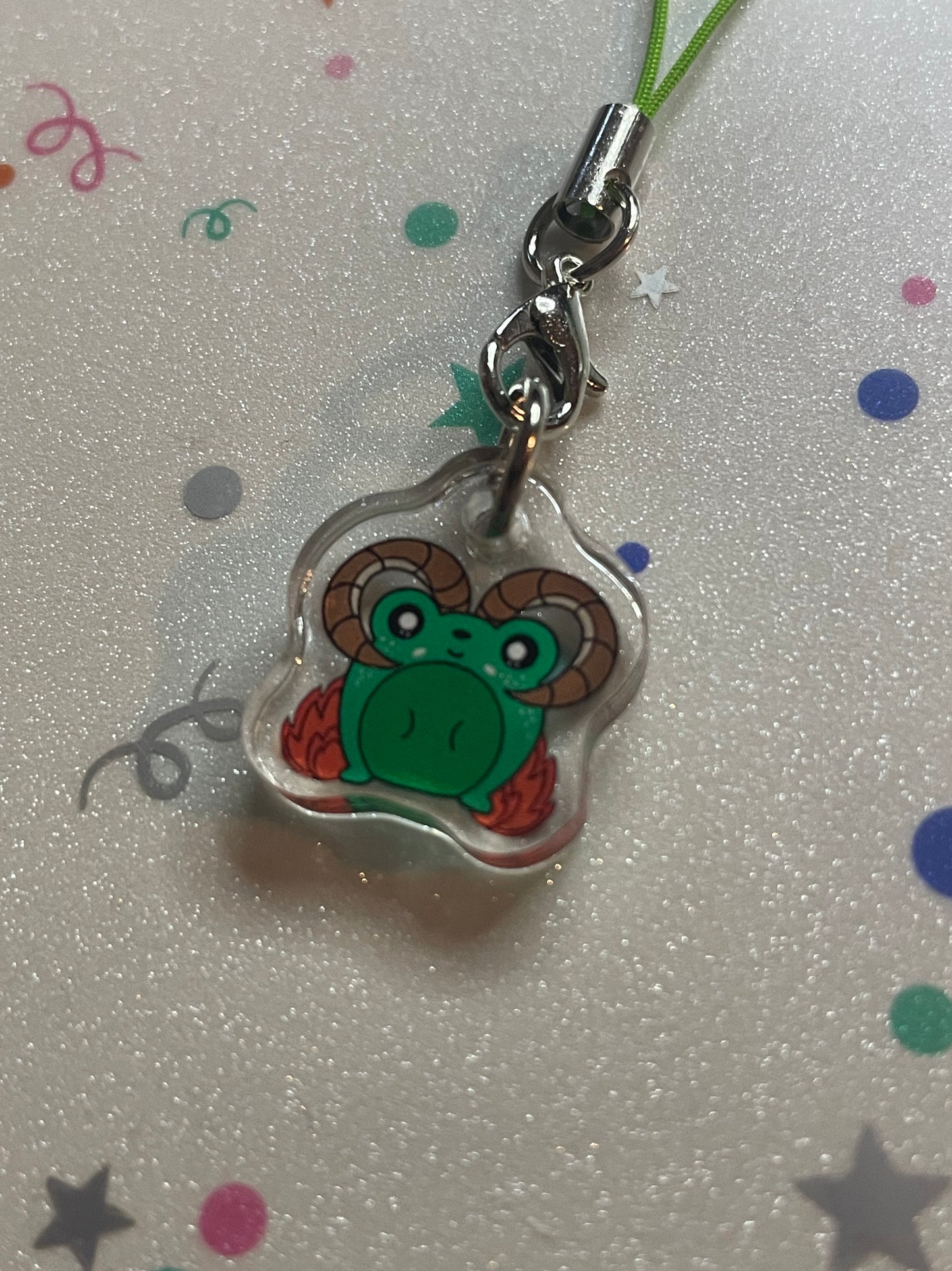 Frog on Fire - Acrylic Charm