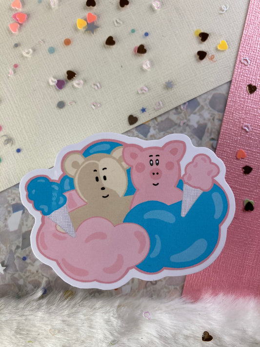 Cotton candy cloud sticker